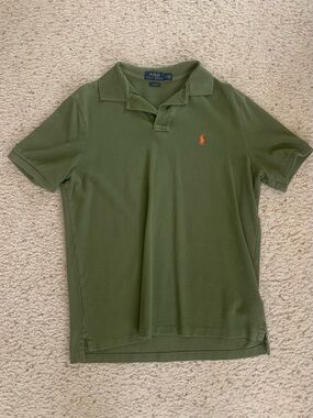 Polo by Ralph Lauren Olive Polo with Orange Pony Logo